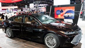 The Toyota Avalon Hybrid prototype at the New York International Auto Show in New York City. The New York International Motor Show