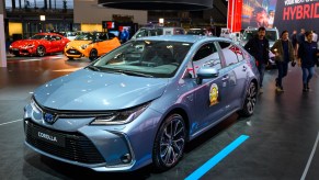 Toyota Corolla compact hatchback sedan on display at Brussels Expo