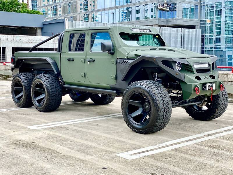 Jeep Gladiator Apocalypse G with 6x6 in parking lot