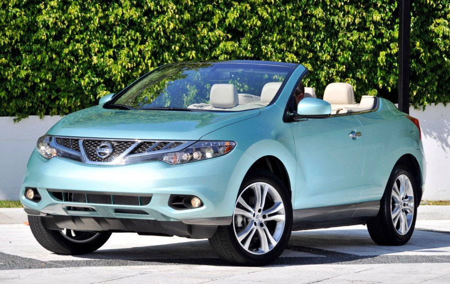 The 2011 Nissan Murano CrossCabriolet is displayed during the media launch of the vehicle in Palm Beach, Florida, on Thursday, March 17, 2011.