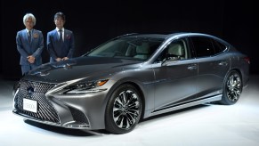 A 2017 Lexus LS on display at an auto show