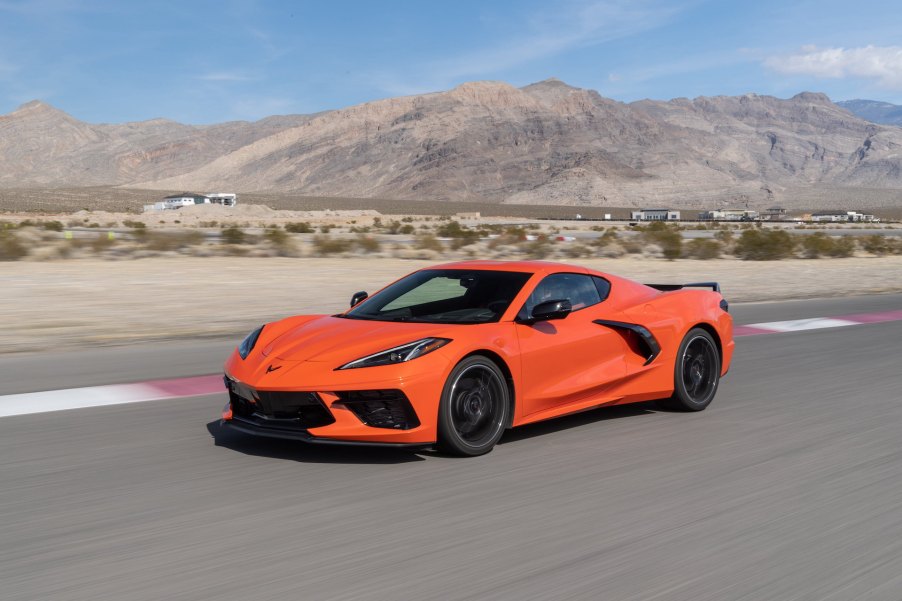 An image of a 2020 Chevy Corvette out on track.