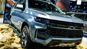 A Chevrolet Suburban SUV is on display during the 3rd China International Import Expo (CIIE) at the National Exhibition and Convention Center