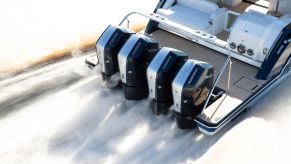 running four verado outboard motors