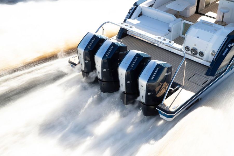 running four verado outboard motors