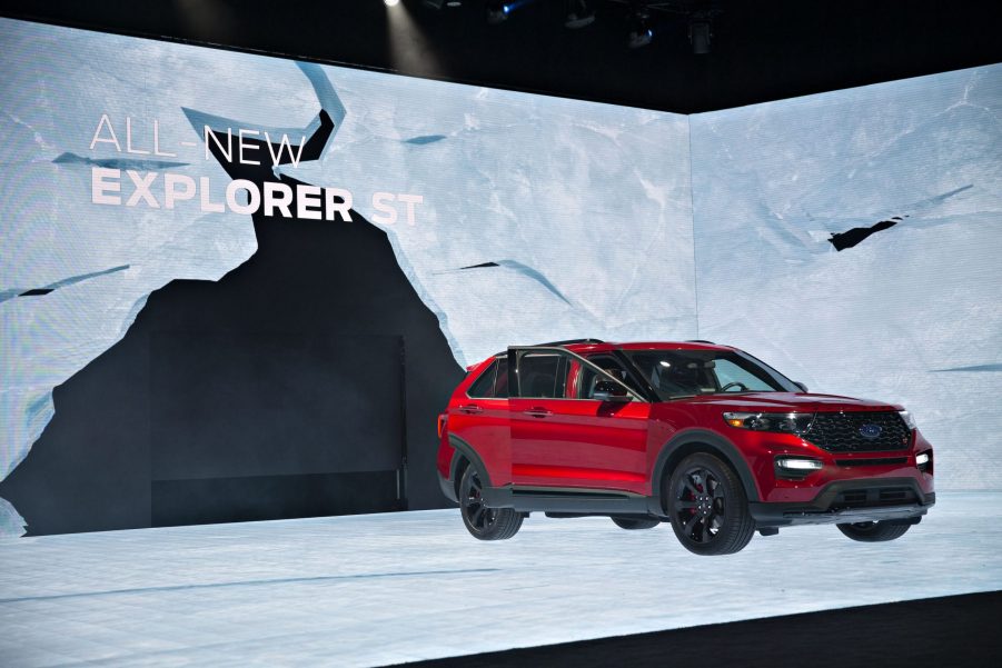 A Ford Motor Co. Explorer ST sports utility vehicle (SUV) is unveiled during the 2019 North American International Auto Show (NAIAS)