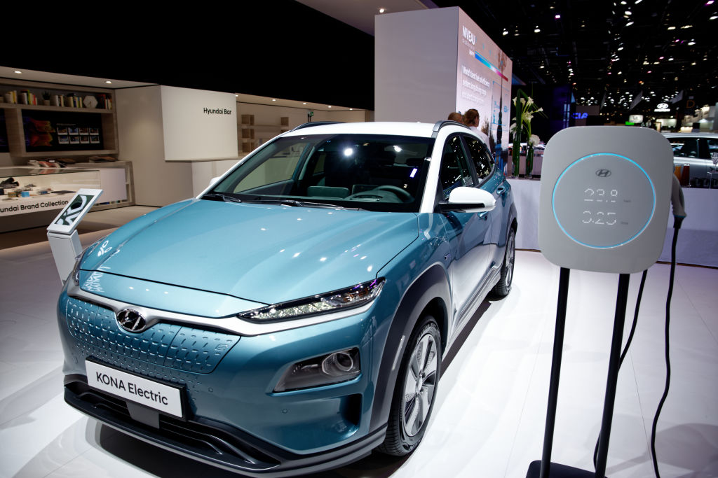 Hyundai Kona Electric on display