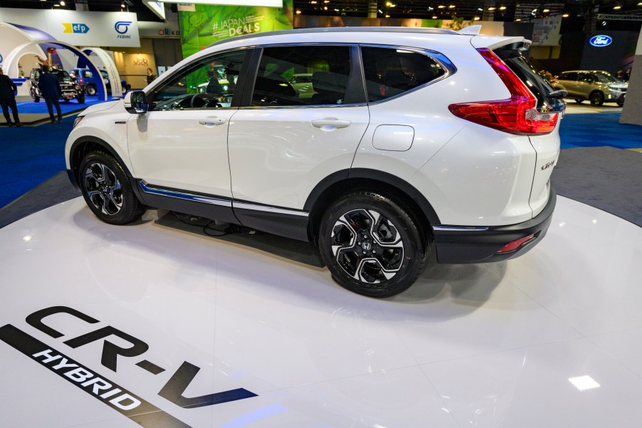 Honda CR-V Hybrid compact crossover SUV on display at Brussels Expo