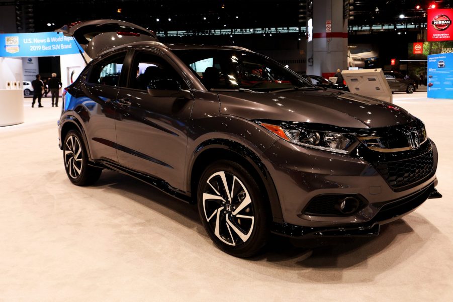 The 2019 Honda HR-V (in gray) is on display at the 111th Annual Chicago Auto Show