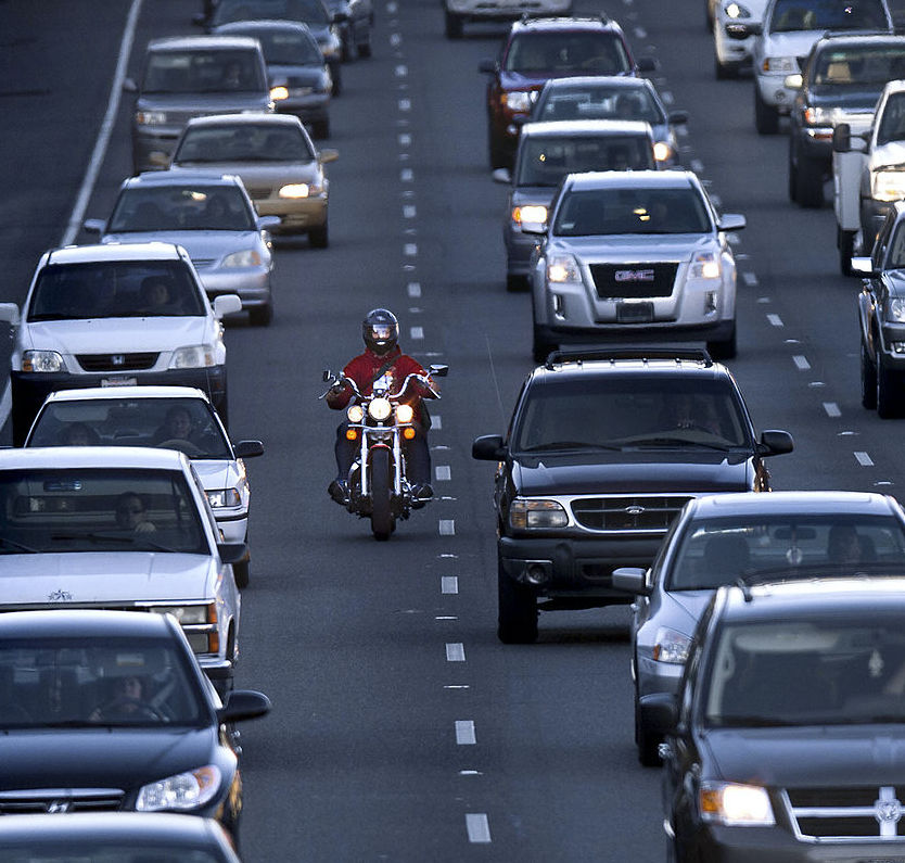 lane splitting in heavy traffic