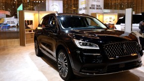 A Lincoln Corsair on display at an auto show