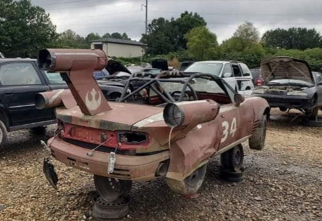 Mazda Miata Landspeeder sitting in junk yard