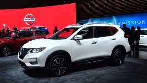 New models of the Nissan Rogue on display in Los Angeles, California on November 29, 2018 at Automobility LA