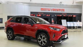 A Toyota RAV4 display on showroom floor