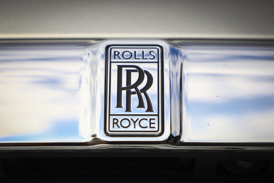 Logo of Rolls Royce car, owned by BMW, is pictured outdoors