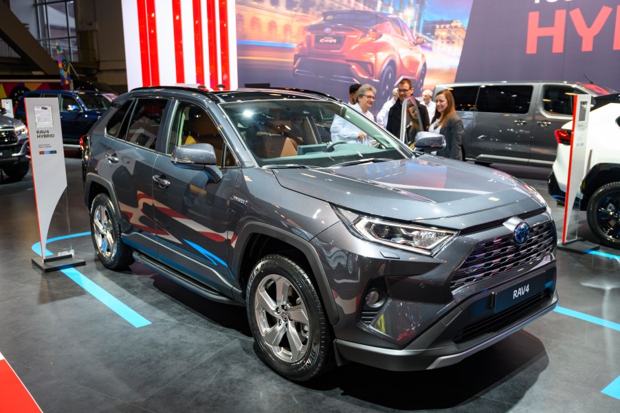 Toyota RAV4 Hybrid compact SUV on display at Brussels Expo