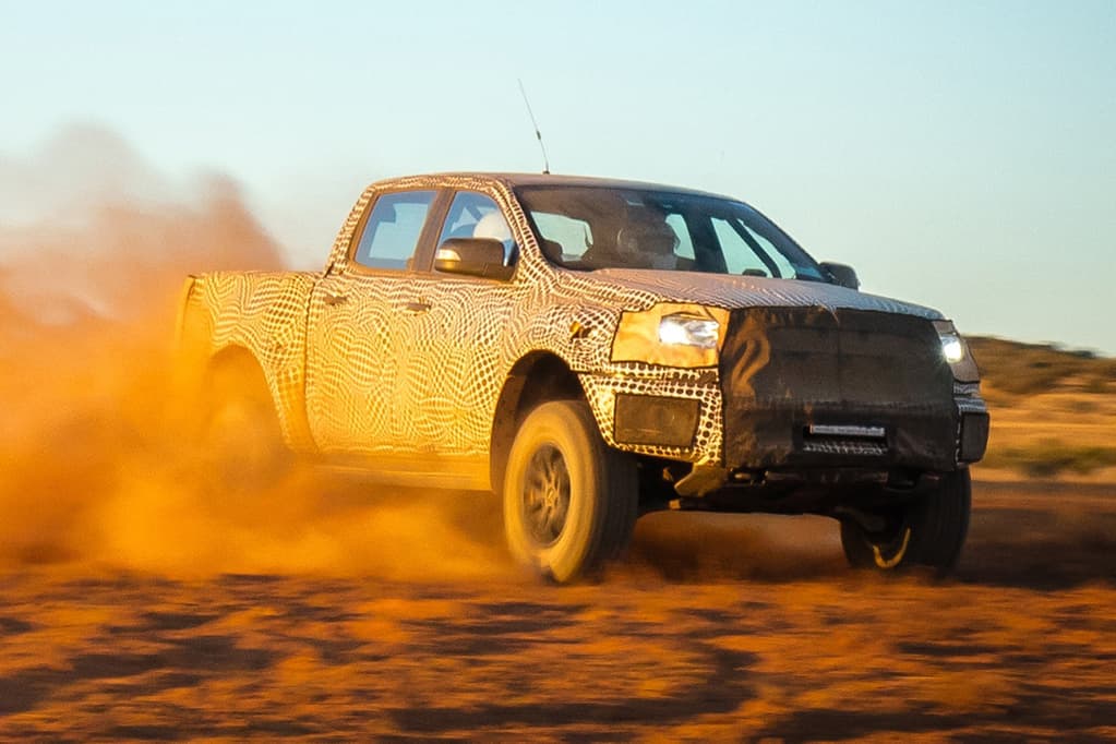 Ford Ranger Raptor being tested in sand