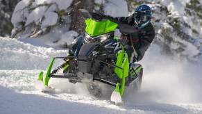 2022 Arctic Cat thundercat raging through deep snow