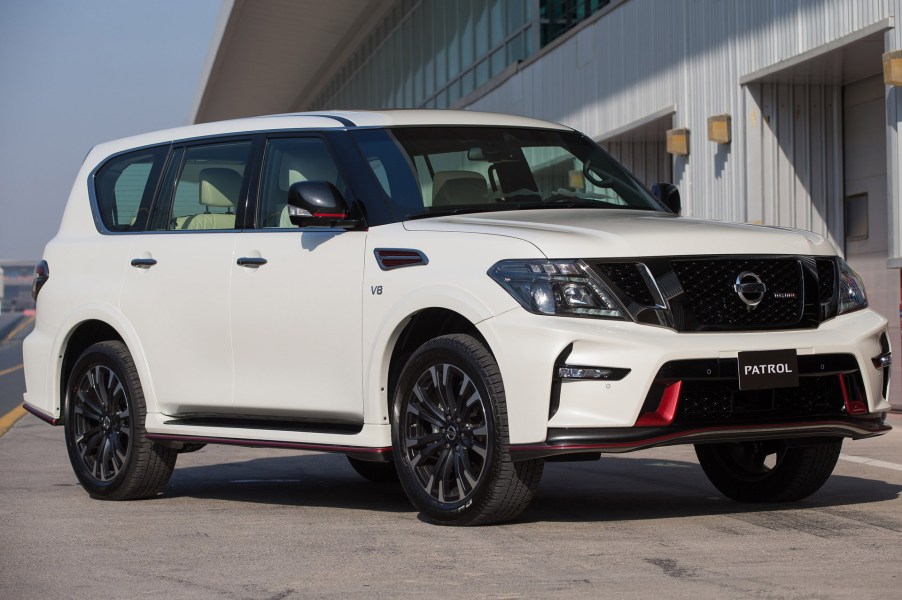 The 2015 Nissan Patrol Nismo parked on display