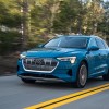 2019 Audi Etron front shot parked outside.