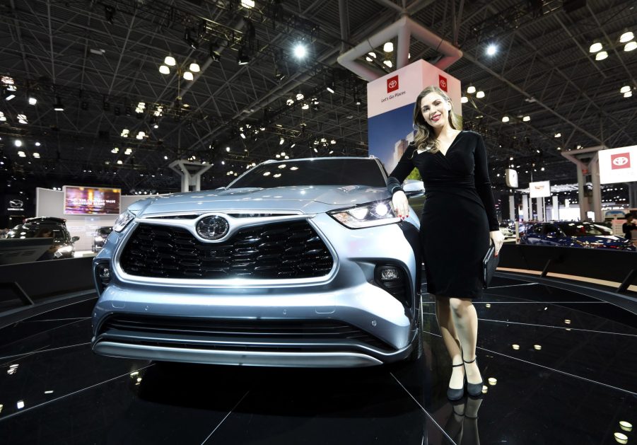 Toyota's all-new 2020 Highlander is seen during the media preview of the 2019 New York International Auto Show in New York