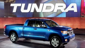 A 2006 Toyota Tundra sits on display at the Chicago Auto Show