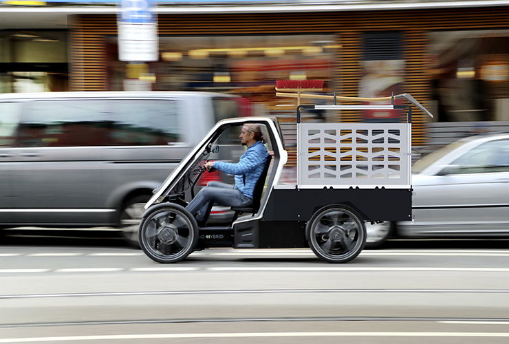 Bio-Hybrid delivery vehicle side view