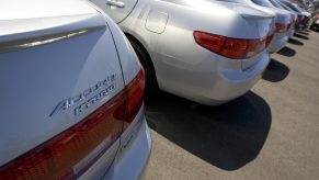 The taillights of a Honda Accord on display