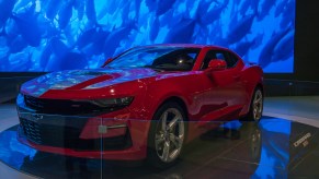 The New 2019 CAMARO SS car is presented during the International Motor Show Bogota 2018