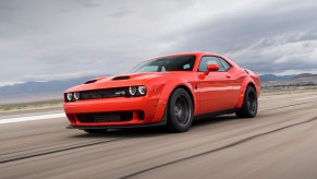 An image of a Dodge Challenger Hellcat outdoors.