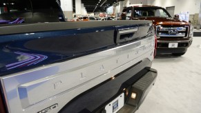 A Ford F-150 Platinum on display at an auto show