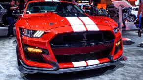 Ford Mustang Shelby GT500 seen at the New York International Auto Show at the Jacob K. Javits Convention Center in New York