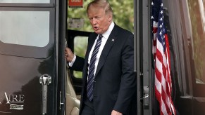 U.S. President Donald Trump tours an RV manufactured by Newmar Corp. during a "Made in America" products showcase on the South Lawn of the White House in Washington, D.C., on Monday, July 23, 2018