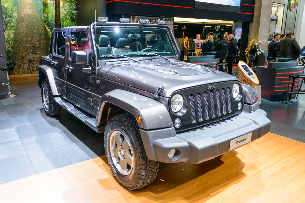 A Jeep Wrangler JK on display 