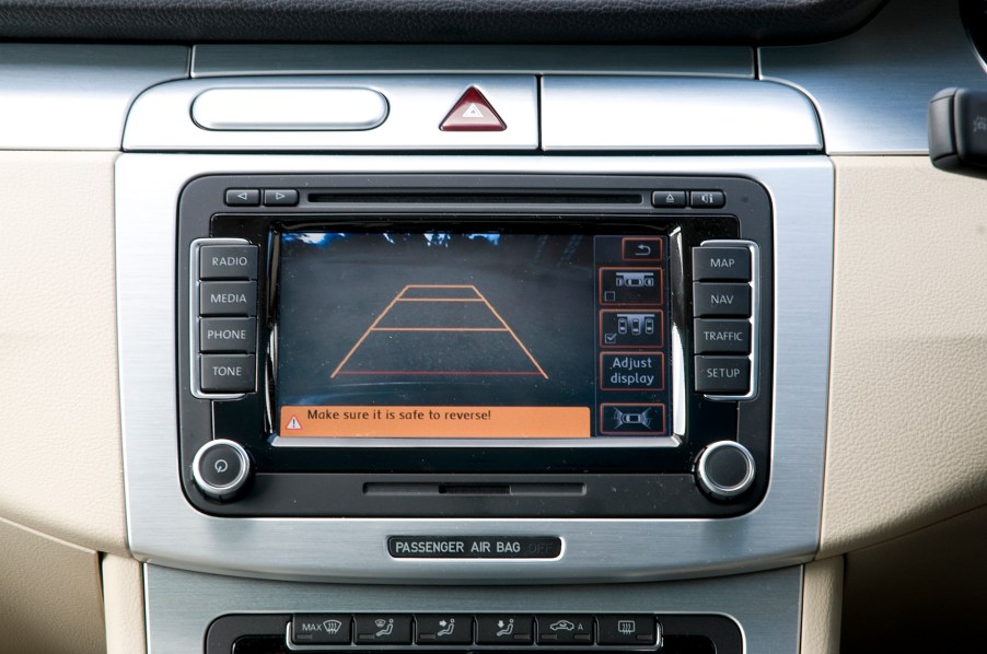 An image of a screen showing a backup camera.