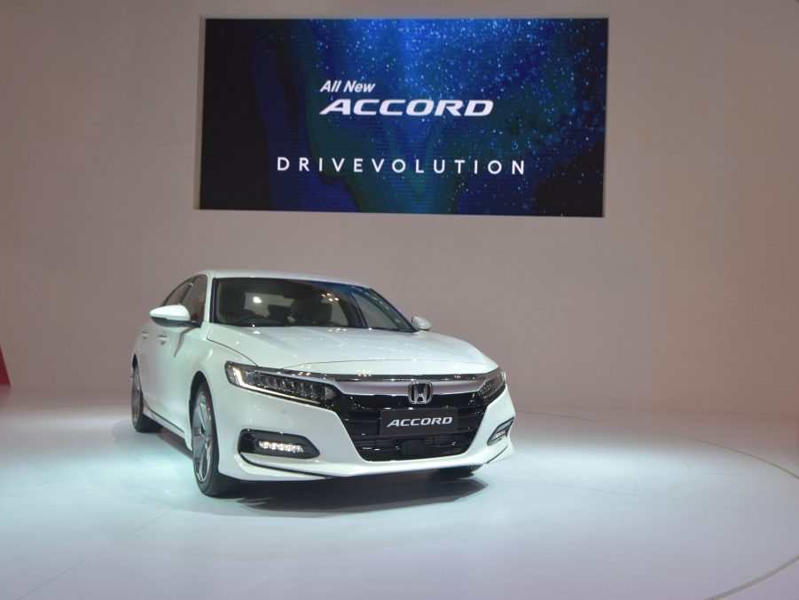 A Honda Accord displayed at the Convention Exhibition during the Motor Show