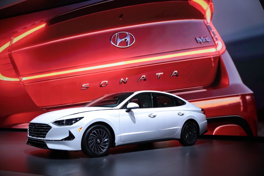 Hyundai shows off their 2020 Sonata Hybrid at the Chicago Auto Show