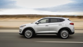 The 2021 Hyundai Tucson driving