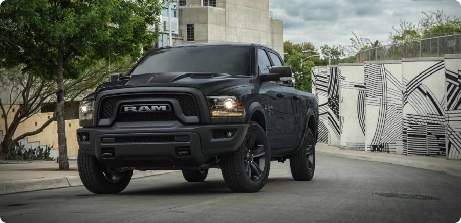 2021 Ram 1500 Classic Warlock in all black parked