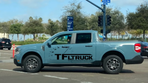 An image of the upcoming 2022 Ford Maverick spotted out on the road.