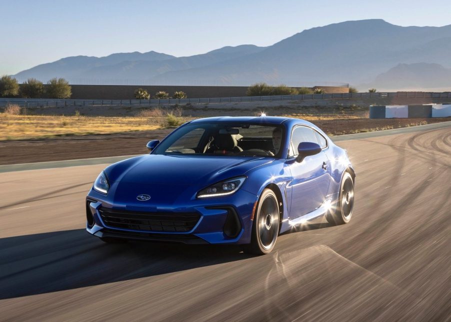 An image of a Subaru BRZ out on track.