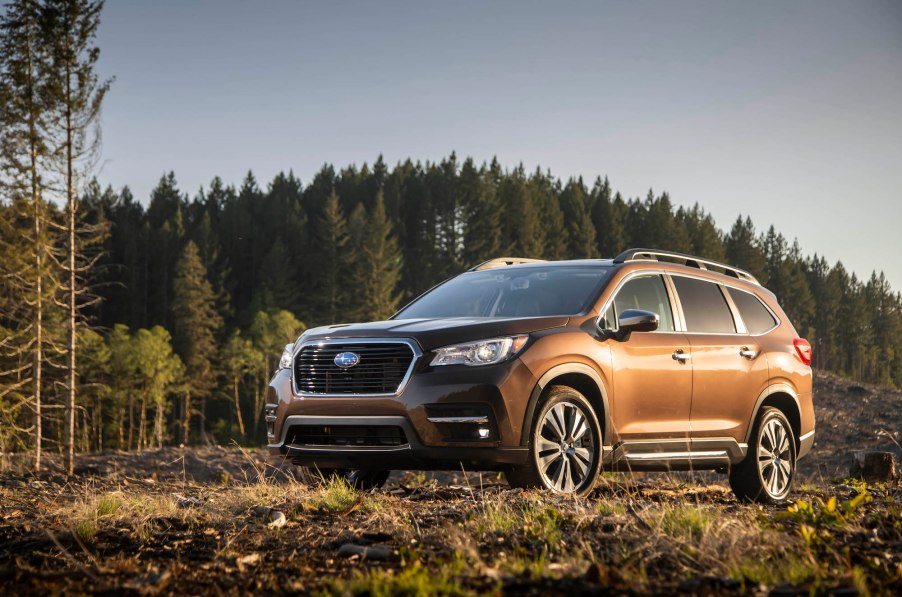 EyeSight comes on Subaru models such as the Ascent Touring trim, shown here with brown exterior paint