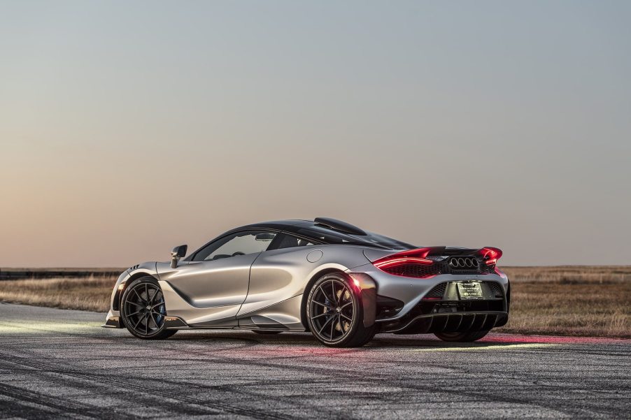 An image of a McLaren 765LT out on a private track.