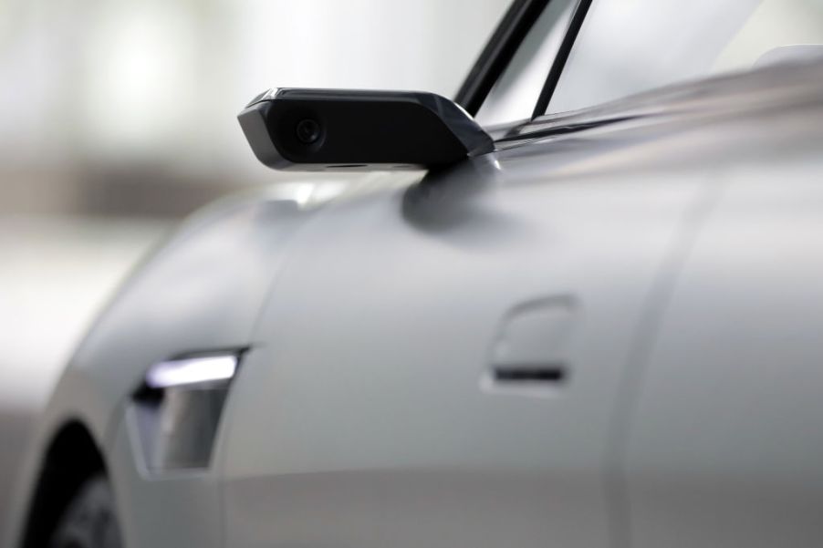 A sideview camera on a car