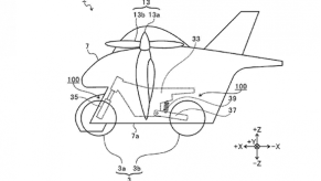 Patent application diagram for Subaru flying motorcycle