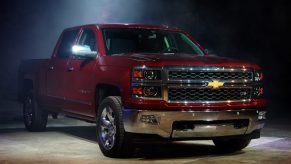 redd 2014 Chevy Silverado pickup truck on display