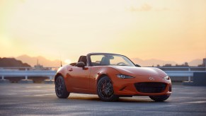 2019 Mazda MX-5 Miata parked at sunset