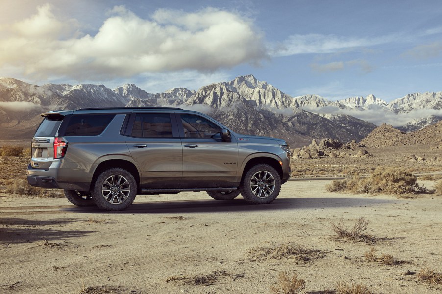 2021 Chevy Tahoe Z71 parked in the mountains