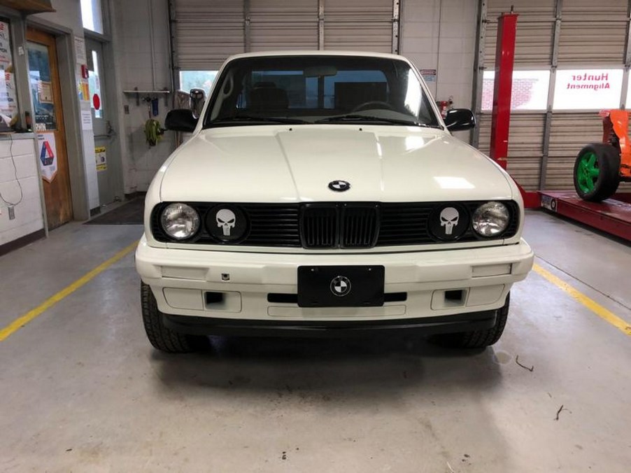 E30 BMW and Toyota Tacoma mashup that was made by some students in Birmingham, Alabama