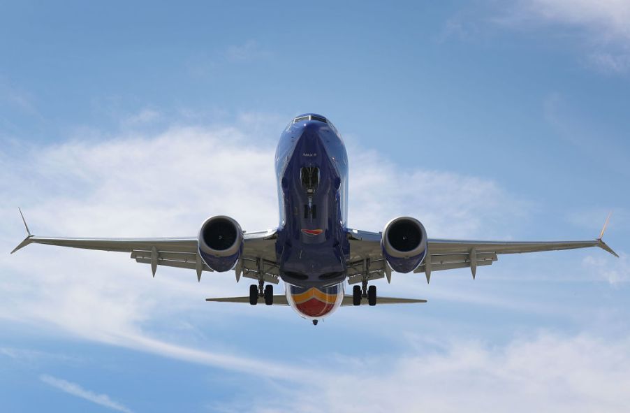 Boeing 737 Max plane in flight